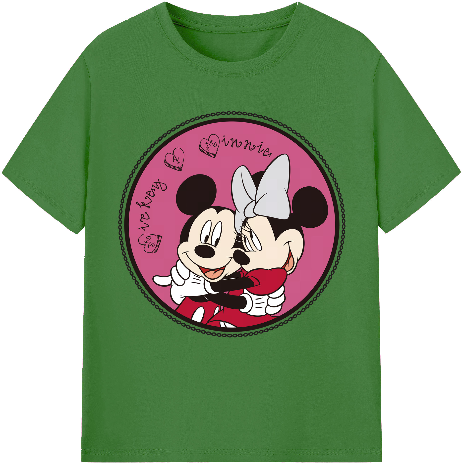 （画像用） ミッキーマウス Mickey Mouse レディースカジュアルプリントTシャツ（綿100％）